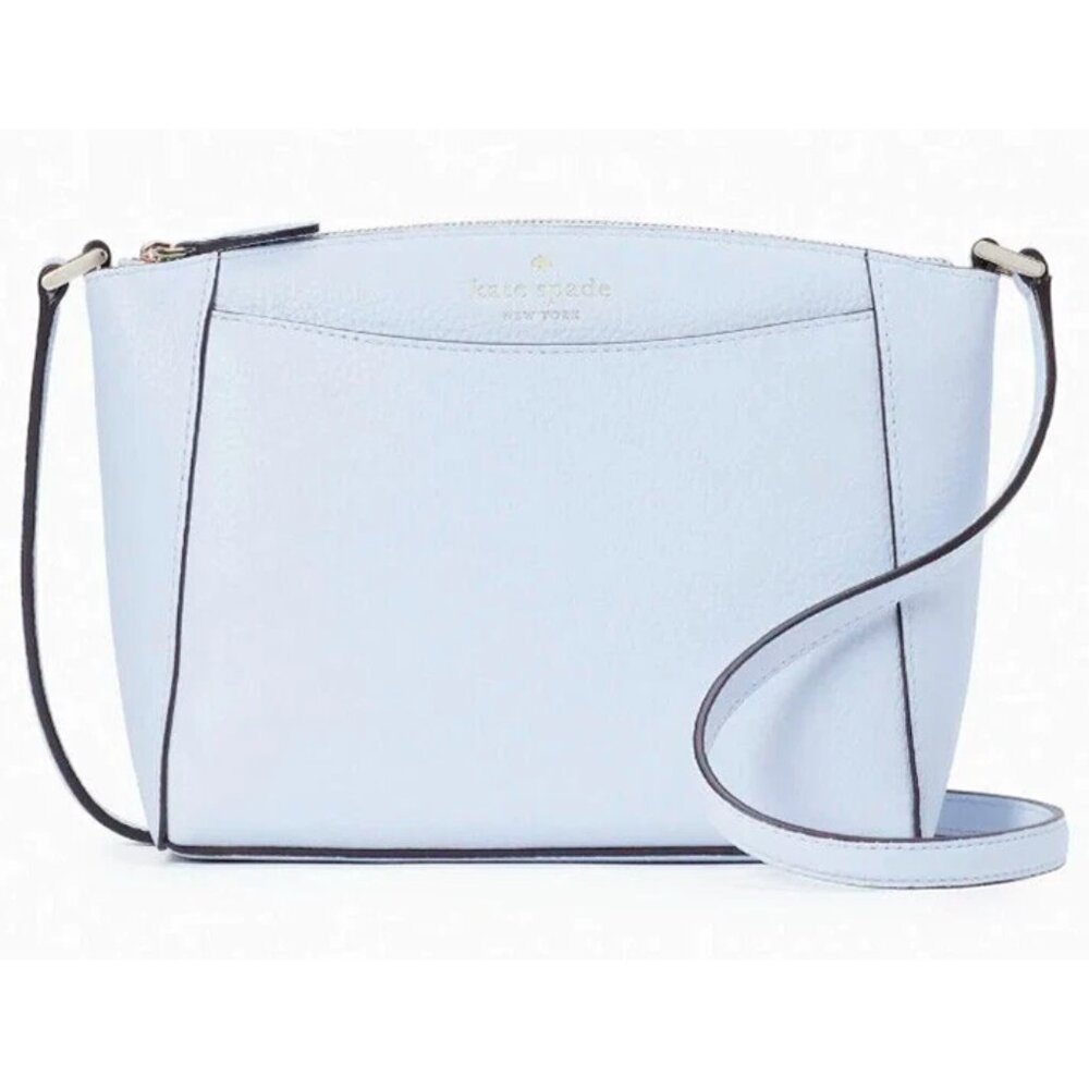 S Kate Spade Monica Crossbody Light Blue Leather Purse WKR00258 NWT $279 Retail